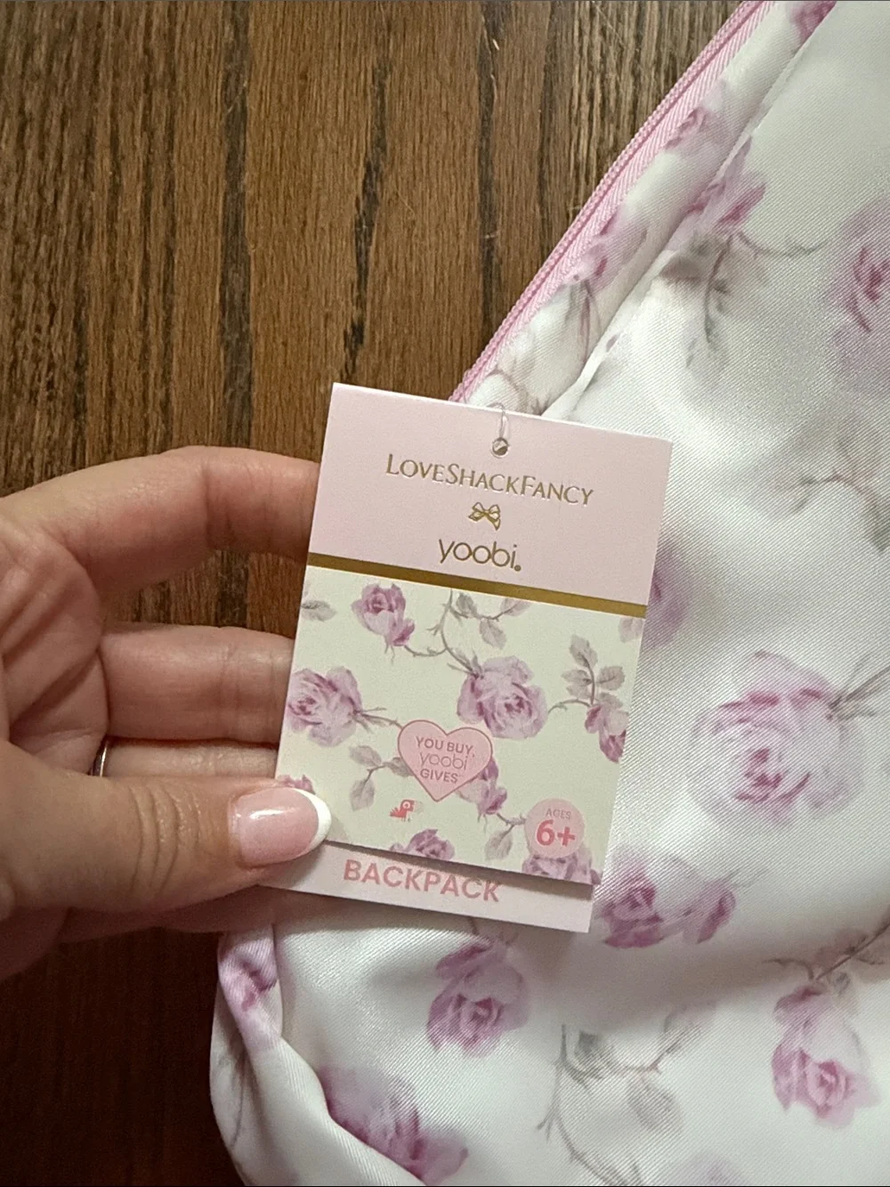 Loveshackfancy target collaboration Quilted Pink Floral bow Backpack nwt